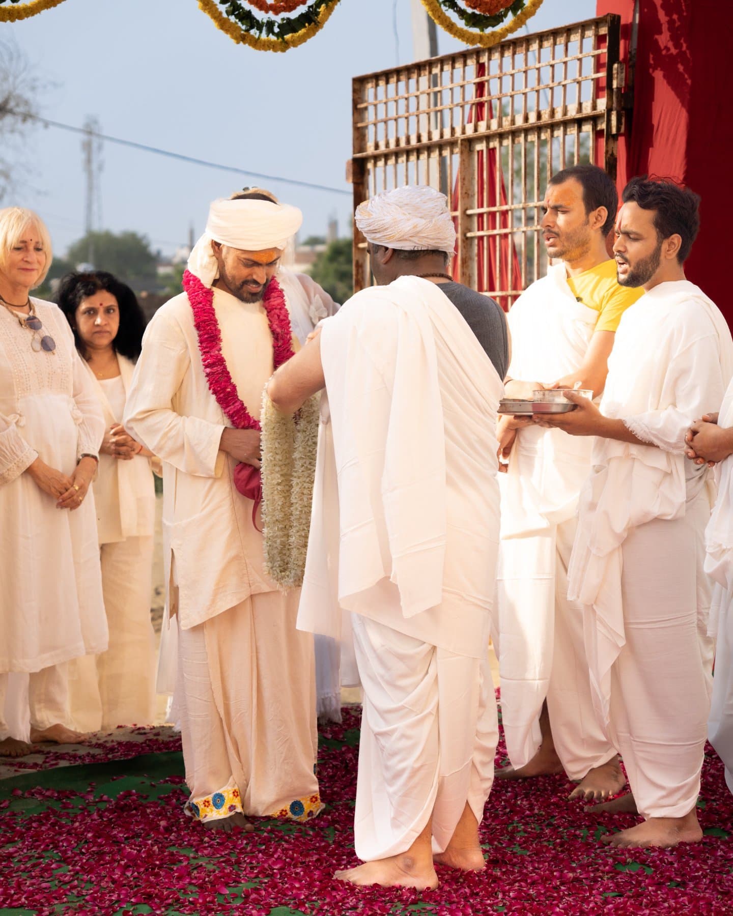 Retreat participants in procession through Vrindavan